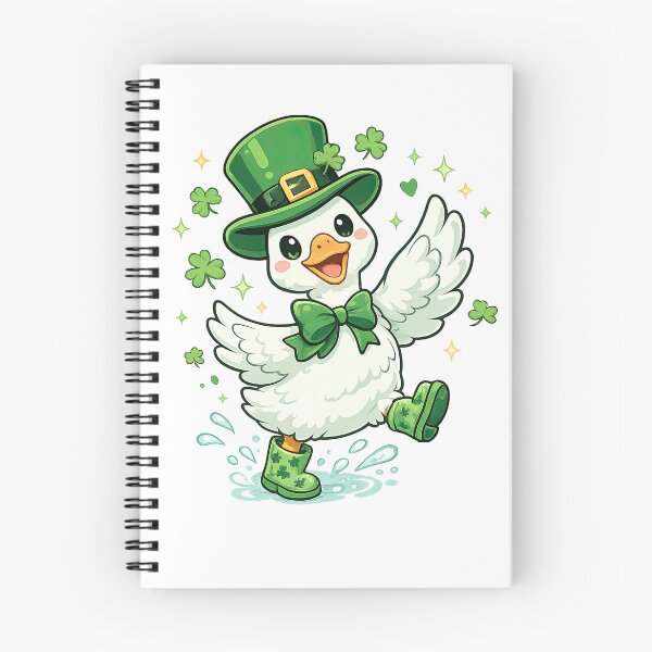 Item preview, Cute St Patrick’s Day Goose Dancing with Shamrocks designed and sold by MujernDesignArt.