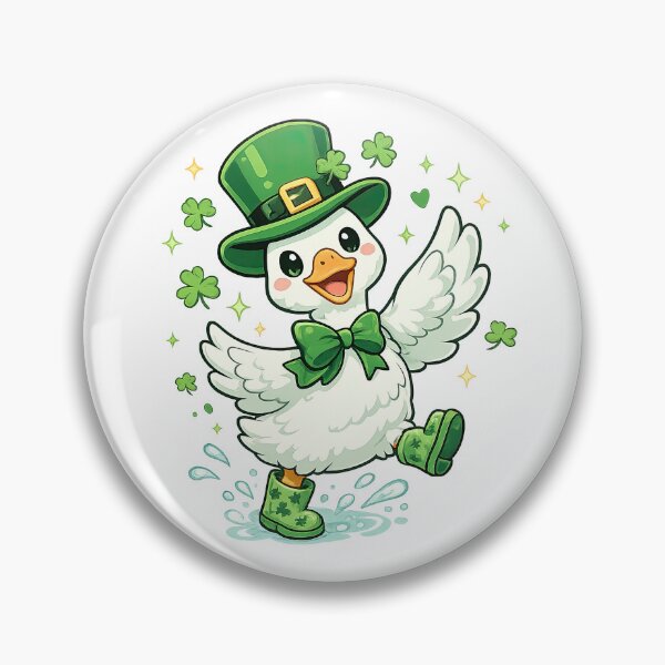 Item preview, Cute St Patrick’s Day Goose Dancing with Shamrocks designed and sold by MujernDesignArt.