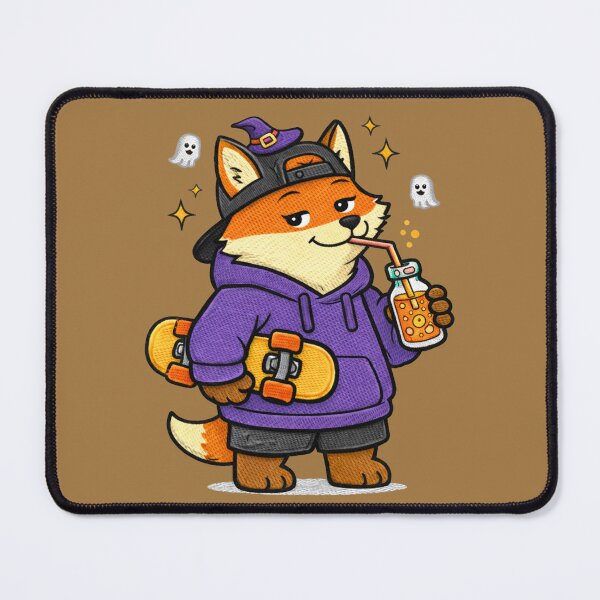 Item preview, Witch Street Fox – Funny Halloween Witch Fox Skateboard Mascot designed and sold by ColorSplash123.