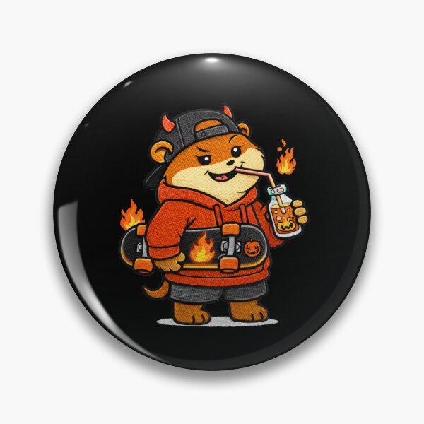 Item preview, Devil Skate Hamster – Funny Halloween Devil Hamster Mascot designed and sold by ColorSplash123.