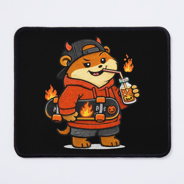 Item preview, Devil Skate Hamster – Funny Halloween Devil Hamster Mascot designed and sold by ColorSplash123.