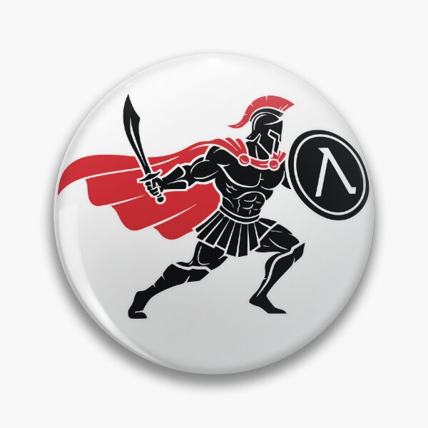 Artikelvorschau, Schwarz-rotes Spartan-Maskottchen, Spartanischer Krieger entworfen und verkauft von PixelStudioBe.