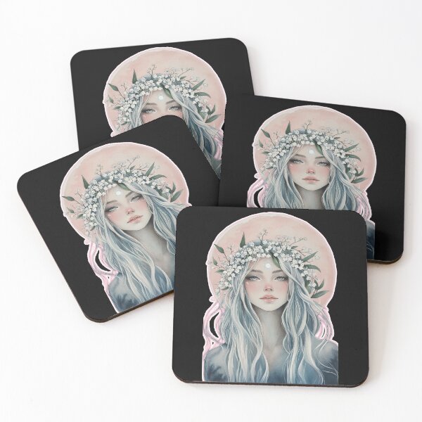 Item preview, Moon Goddess Lily of the Valley – Ethereal Fairy Fantasy Aesthetic Portrait designed and sold by LunarStillCo.