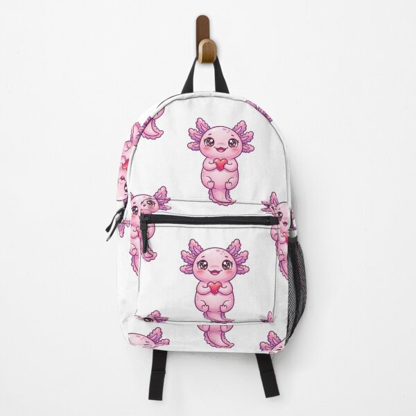 Item preview, Cute Pink Axolotl Holding Heart Kawaii Cartoon Sticker designed and sold by Infinite Art Lab.