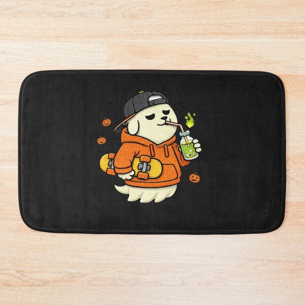 Item preview, Ghost Skate Dog – Funny Halloween Ghost Dog Mascot Cartoon designed and sold by ColorSplash123.