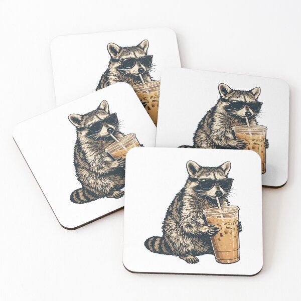 Item preview, Iced Coffee Trash Panda - Funny Caffeinated Raccoon designed and sold by Creative Spark.