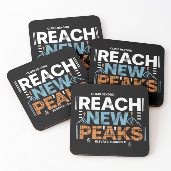Item preview, Reach New Peaks – Motivational Mountain Typography Design designed and sold by Dogandesighn.