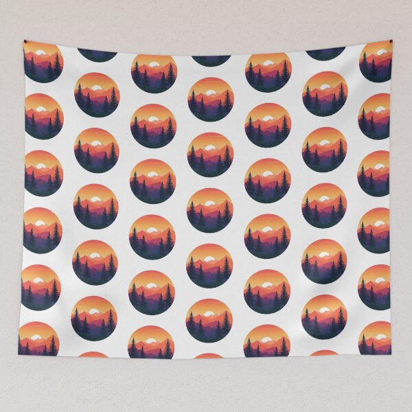 Item preview, Forest sunset mountain sticker designed and sold by DesignPMG.
