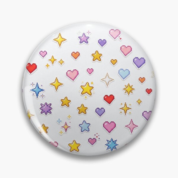 Item preview,  sticker set  of pixel stars and small hearts designed and sold by luce2229.