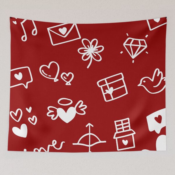 Item preview, Cute Love Icons Seamless Pattern designed and sold by Print culturee.