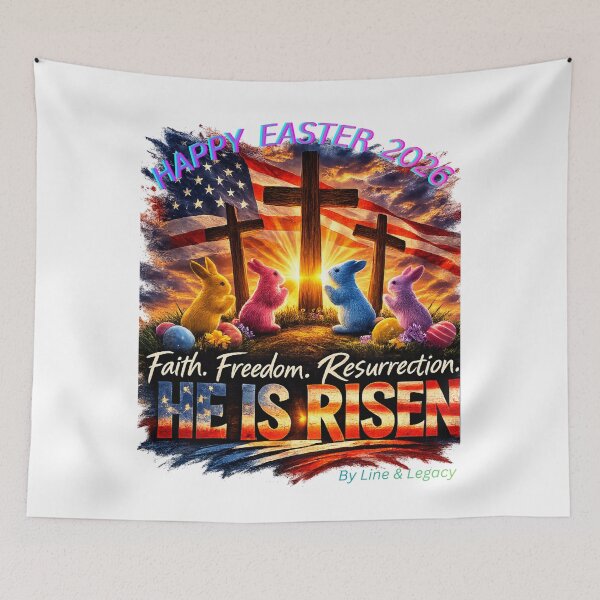Item preview, Faith Freedom Resurrection – He Is Risen Easter 2026 Christian Patriotic Shirt designed and sold by lineandlegacy.
