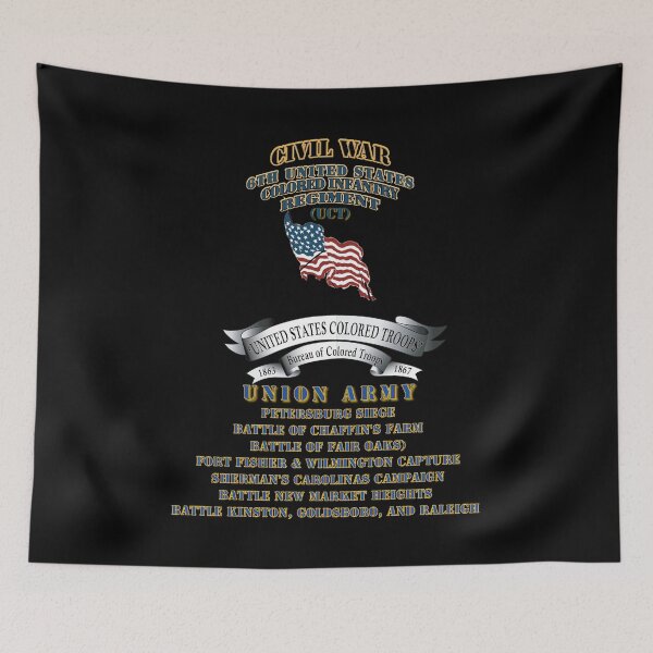 Item preview, Civil War - 6th United States Colored Infantry Regiment with USCT Bureau Banner - USA X 300 designed and sold by Military Insignia Products.