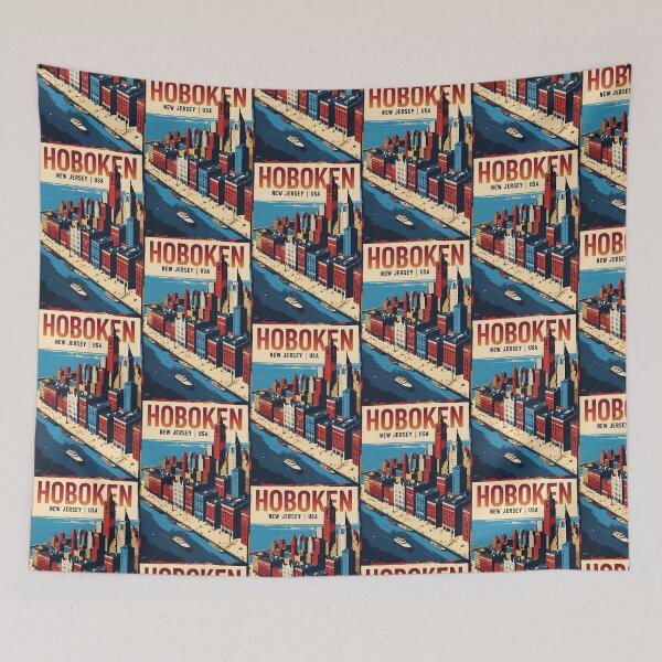 Item preview, Hoboken New Jersey 1950s USA Vintage Travel Tourism designed and sold by TravelersGems.