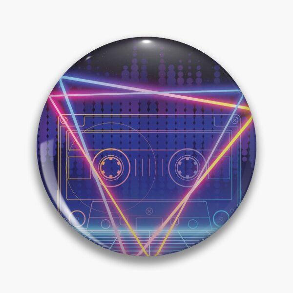 Artikelvorschau, Retro-Synthwave-Kassette Neon-Gitter entworfen und verkauft von 486DesignCo.