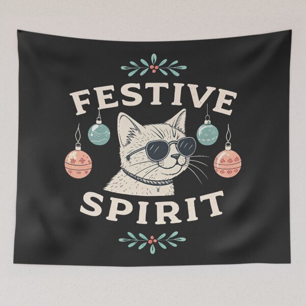 Item preview, Festive Spirit Cat – Holiday Mode Activated ?? designed and sold by Artiviose.