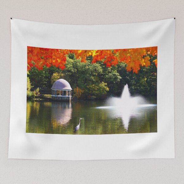 Item preview, Autumn Pond Featuring a Blue Heron designed and sold by BostonArcImage.