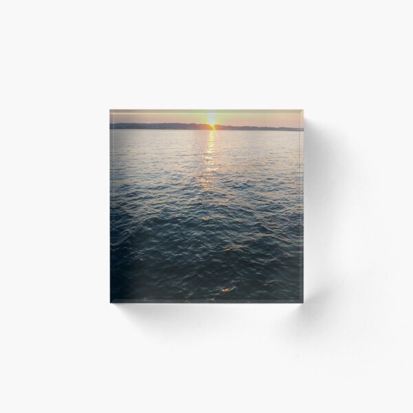 Sea, Water, Sunset, Reflection, #Sea, #Water, #Sunset, #Reflection Acrylic Block