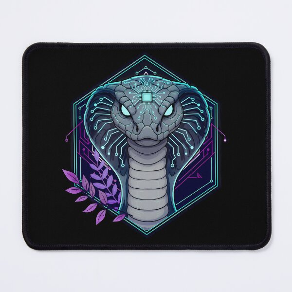 Item preview, Cyber Cobra Tech Art - Futuristic Neon Circuit Snake Illustration designed and sold by AbulailArt.