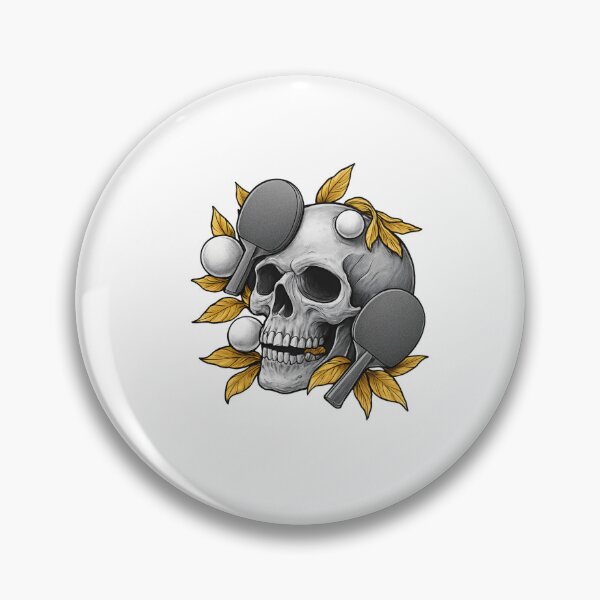 Item preview, Hardcore Table Tennis Skull - Edgy Ping Pong Sport T-Shirt designed and sold by OhMyPingCo.
