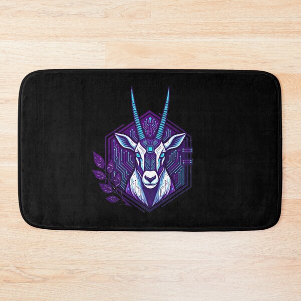 Item preview, Cyber Arabian Oryx Art - Futuristic Neon Circuit Desert Antelope Illustration designed and sold by AbulailArt.