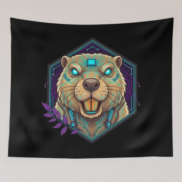 Item preview, Cybernetic Mecha Beaver - Futuristic Sci-Fi Animal Graphic designed and sold by AbulailArt.