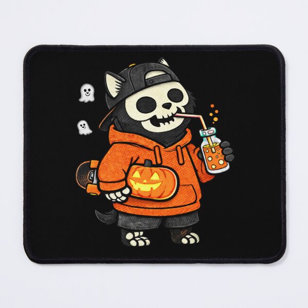 Item preview, Skeleton Skater Cat – Funny Halloween Skeleton Cat Mascot designed and sold by ColorSplash123.