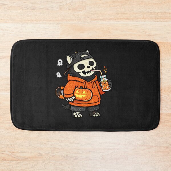 Item preview, Skeleton Skater Cat – Funny Halloween Skeleton Cat Mascot designed and sold by ColorSplash123.