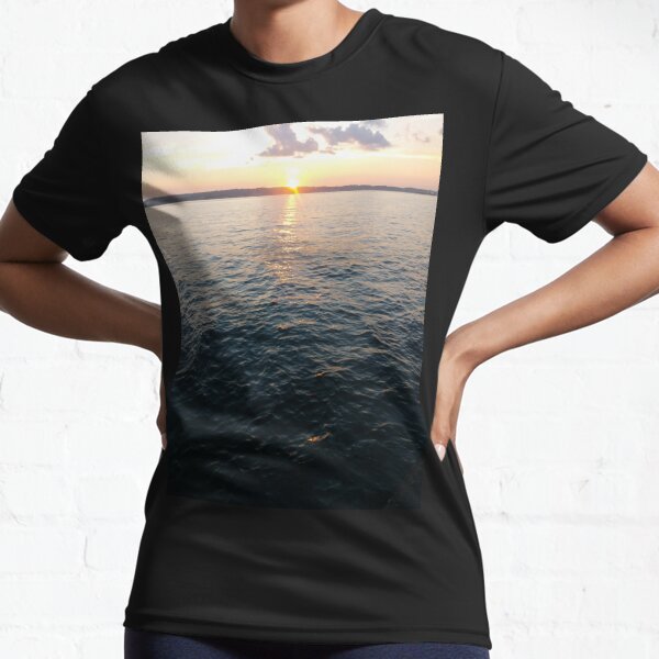 Sea, Water, Sunset, Reflection, #Sea, #Water, #Sunset, #Reflection Active T-Shirt