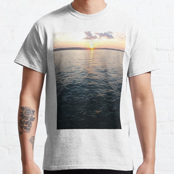 Sea, Water, Sunset, Reflection, #Sea, #Water, #Sunset, #Reflection Classic T-Shirt