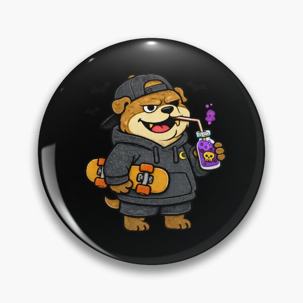 Item preview, Vampire Skater Bulldog – Funny Halloween Bulldog Mascot Cartoon designed and sold by ColorSplash123.