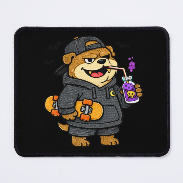 Item preview, Vampire Skater Bulldog – Funny Halloween Bulldog Mascot Cartoon designed and sold by ColorSplash123.