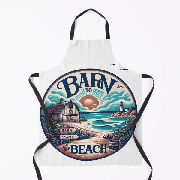 Item preview,  Barn to Beach Realistic Illustrator Art – Rustic Barn Meets Lighthouse Coastal Sunset designed and sold by ARTCREATESHOP.