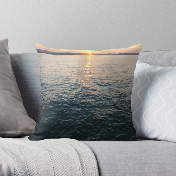 Sea, Water, Sunset, Reflection, #Sea, #Water, #Sunset, #Reflection Throw Pillow