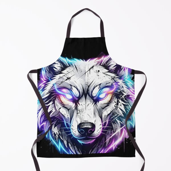 Item preview, Electric Neon White Wolf - Grunge Spirit Animal & Cyber Predator designed and sold by PawsyVibe.