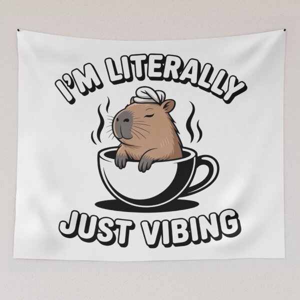 Item preview, Cute Teal Floral Capybara Teacup Just Vibing Sticker designed and sold by Mr-wow.