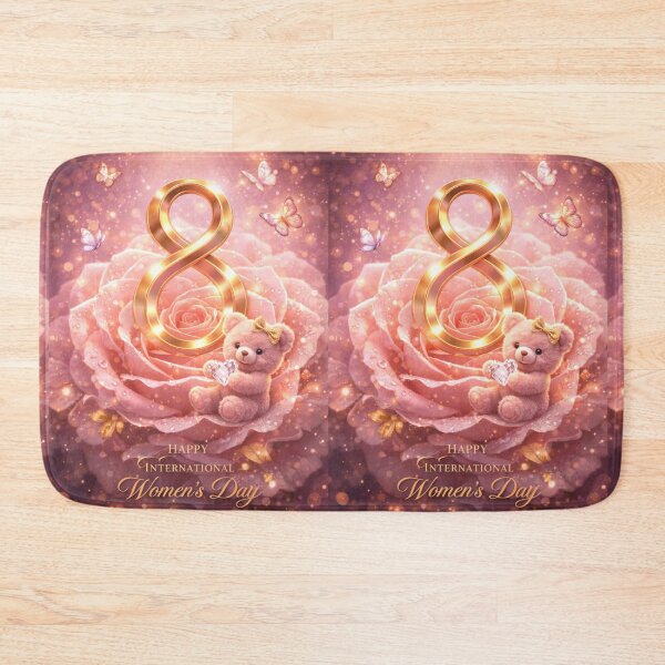 Item preview, Happy International Women's Day: Pink Teddy Bear and Rose designed and sold by Dreamy Armine Art.