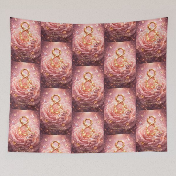 Item preview, Happy International Women's Day: Pink Teddy Bear and Rose designed and sold by Dreamy Armine Art.