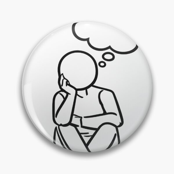Item preview, Minimalist Thinking Stick Figure Line Art Illustration designed and sold by a23ax.