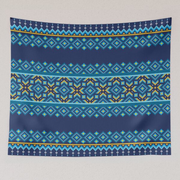 Item preview, Blue Ethnic Diamonds designed and sold by PowerAntShop.