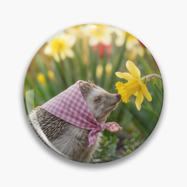 Item preview, Hedgehog Smelling a Spring Daffodil designed and sold by Maria Dryfhout.