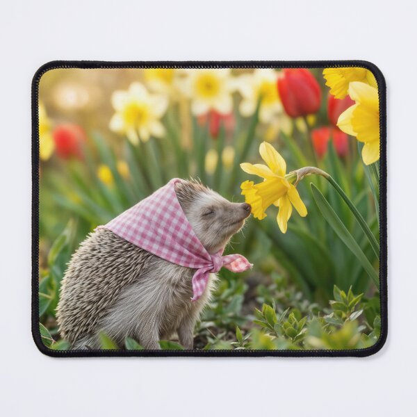 Item preview, Hedgehog Smelling a Spring Daffodil designed and sold by Maria Dryfhout.
