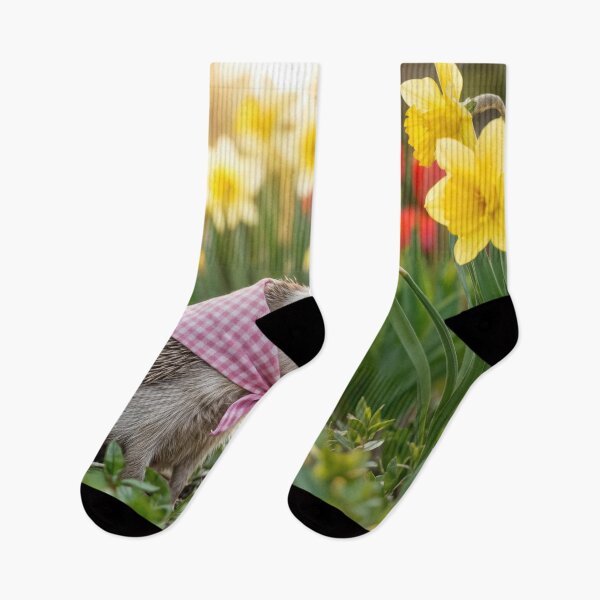 Item preview, Hedgehog Smelling a Spring Daffodil designed and sold by Maria Dryfhout.