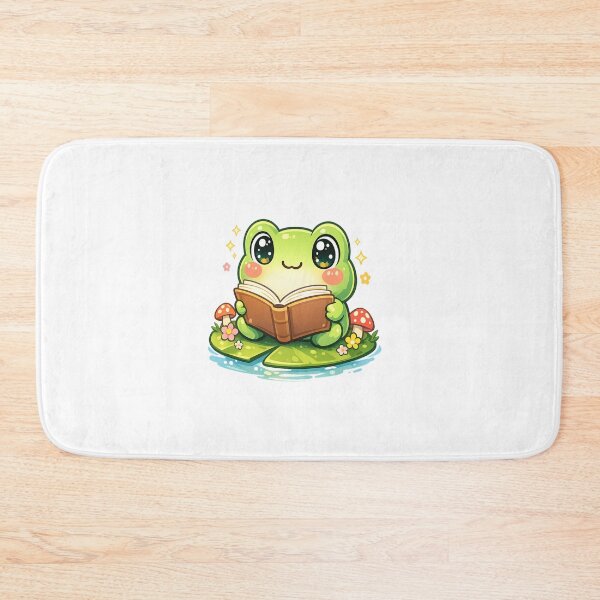 Item preview, Cute Kawaii Frog Reading a Book – Adorable Frog Lover Cartoon Aesthetic designed and sold by ArtWaveStudio8.