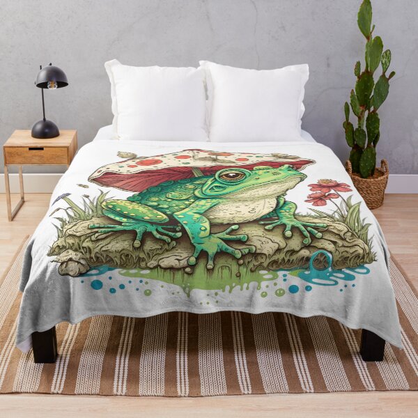 Item preview, Cottagecore Aesthetic Frog under Mushroom Vintage designed and sold by SecretDicer.