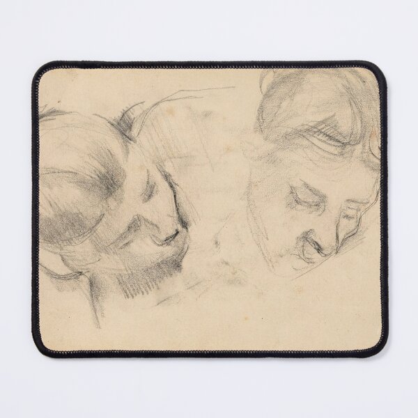 Item preview, Two Heads of Women by Paul Cézanne: Post Impressionist Figure Study designed and sold by artofuniverse.