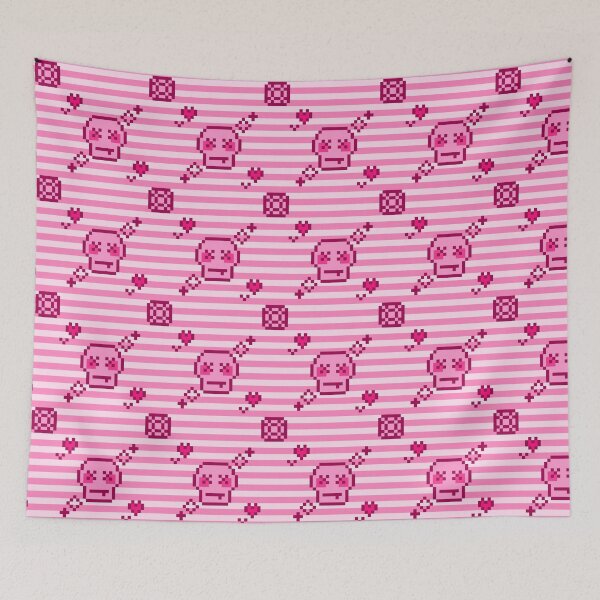 Item preview, pixel gem skull pattern (hot pink) designed and sold by cottonlacey.