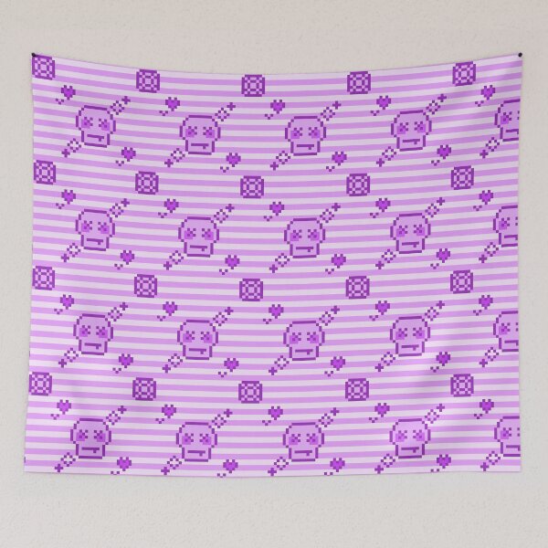 Item preview, pixel gem skull pattern (pastel purple) designed and sold by cottonlacey.