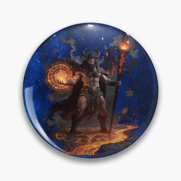 Item preview, The Horned God of the Cosmic Flame – Dark Pagan Sorcerer & Sacred Fire Sigil designed and sold by MysticOzzy.