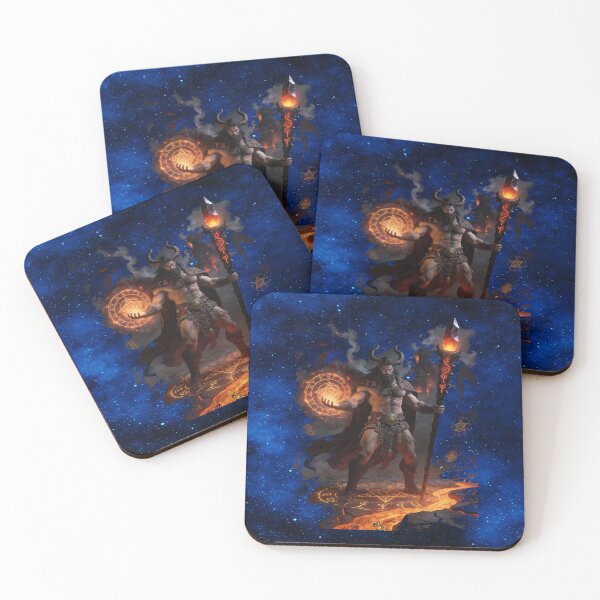 Item preview, The Horned God of the Cosmic Flame – Dark Pagan Sorcerer & Sacred Fire Sigil designed and sold by MysticOzzy.