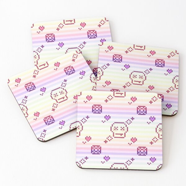 Item preview, pixel gem skull pattern (rainbow) designed and sold by cottonlacey.